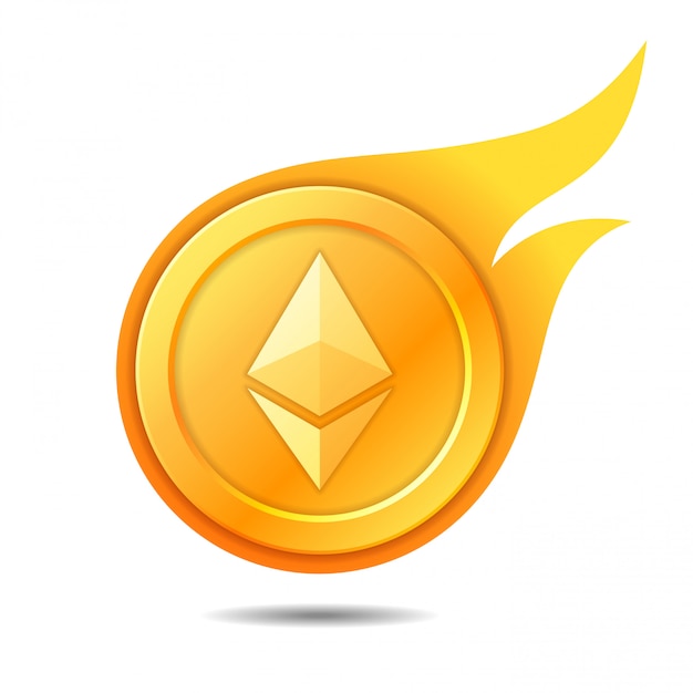 Premium Vector Flaming Ethereum Coin Symbol Icon