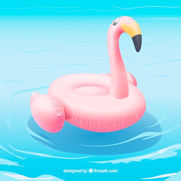 Download Free Vector | Flamingo float in a swimming pool