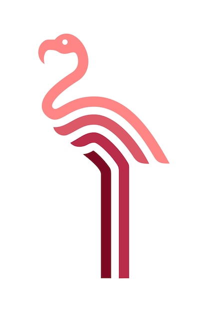 Flamingo Icon Logo Premium Vector