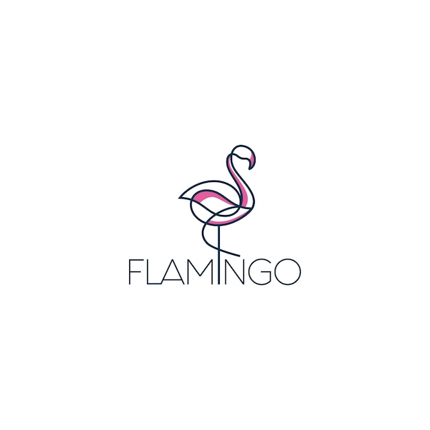 Flamingo logo design Premium Vector