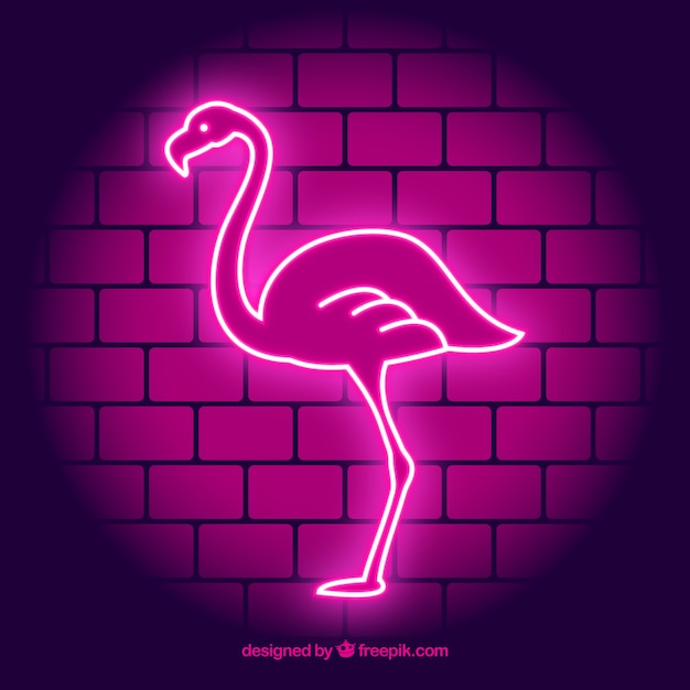 pink flamingo neon light
