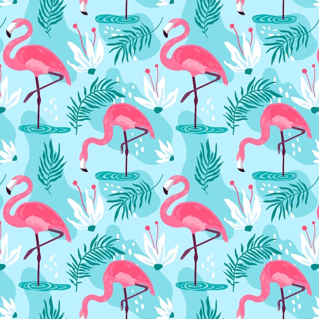 Premium Vector | Flamingo pattern collection concept