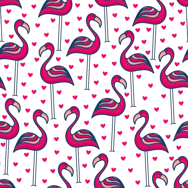 Flamingo pattern design Premium Vector