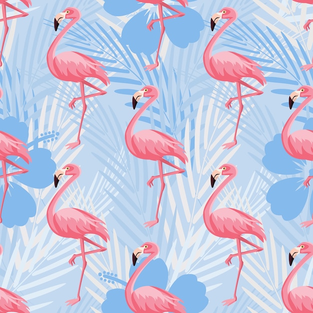 Premium Vector | Flamingo seamless pattern background
