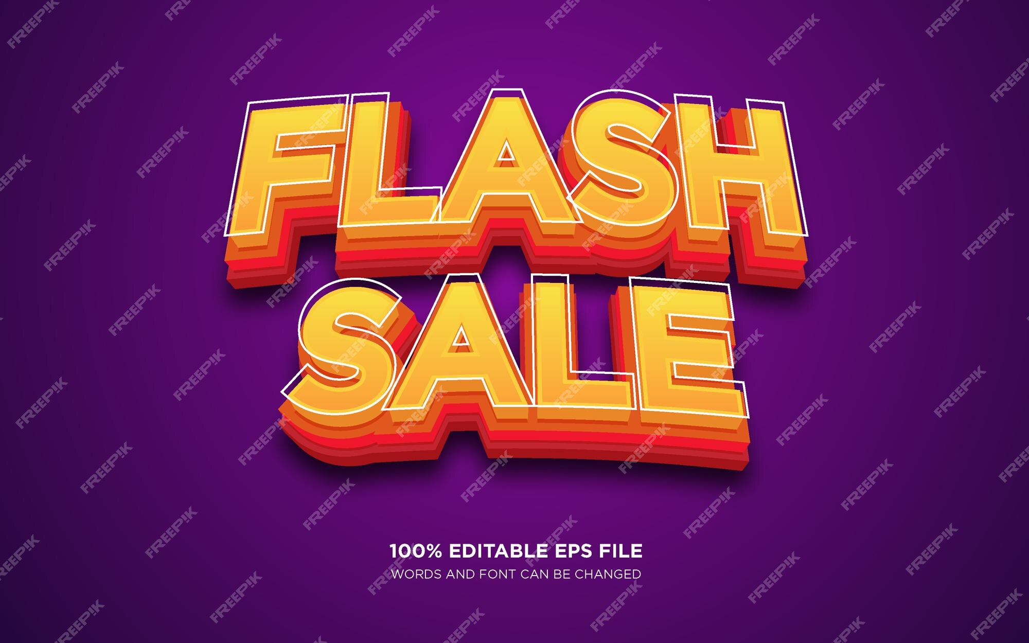 Premium Vector | Flash sale 3d editable text style effect