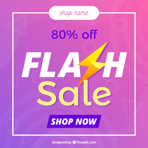 Flash sale background in gradient style