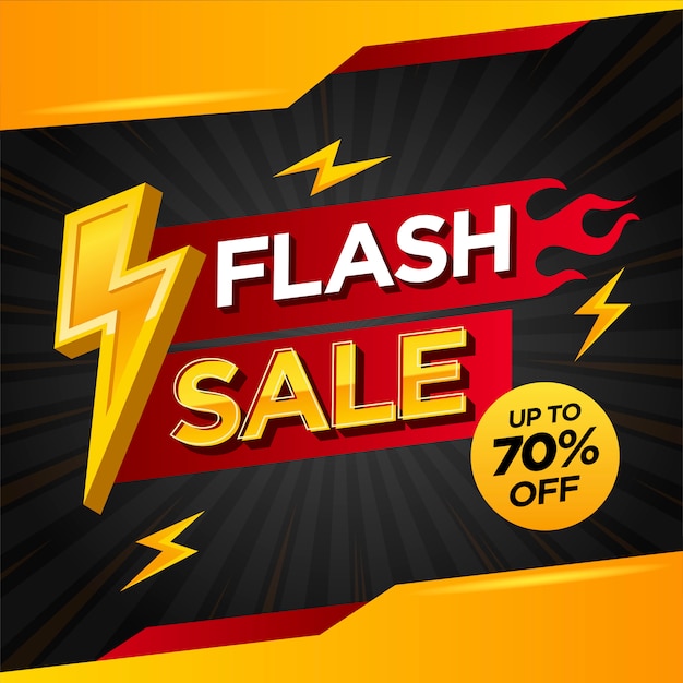  Flash  sale banner  template  Premium Vector
