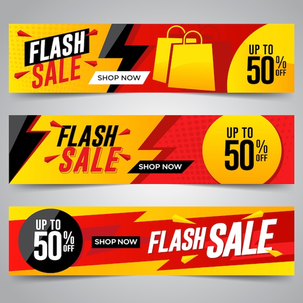 Premium Vector | Flash sale banners