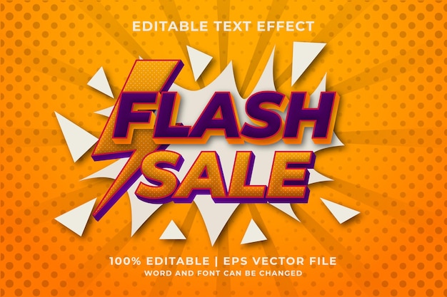 Premium Vector | Flash sale text effect editable template. premium vector