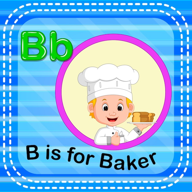 Premium Vector | Flashcard Letter B Is For Baker