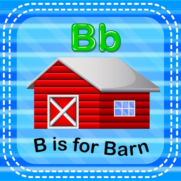 Premium Vector | Flashcard Letter B Is For Barn