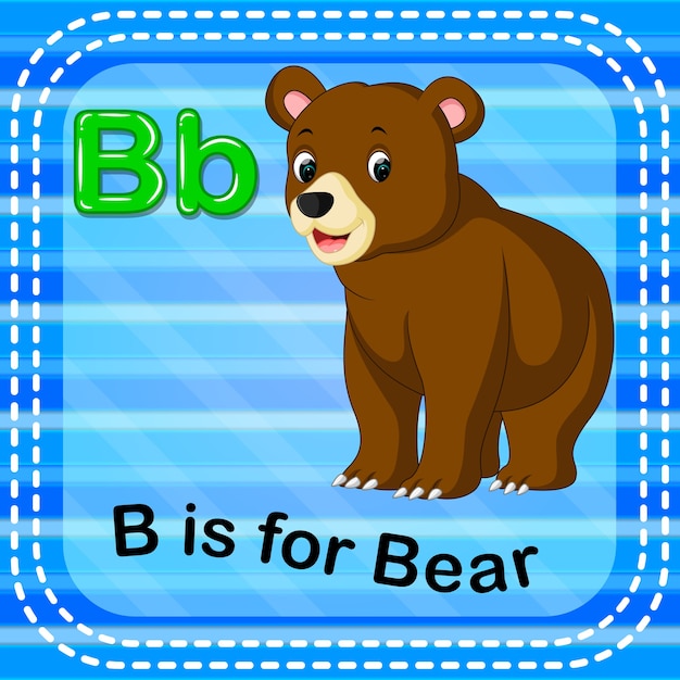 Premium Vector | Flashcard Letter B Is For Bear