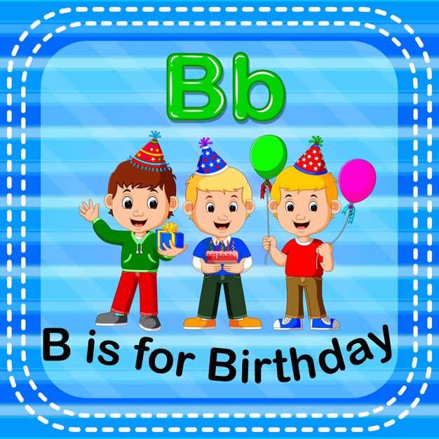 Premium Vector | Flashcard Letter B Is For Birthday