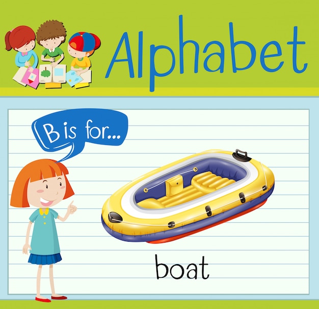 Premium Vector | Flashcard Letter B Is For Boat