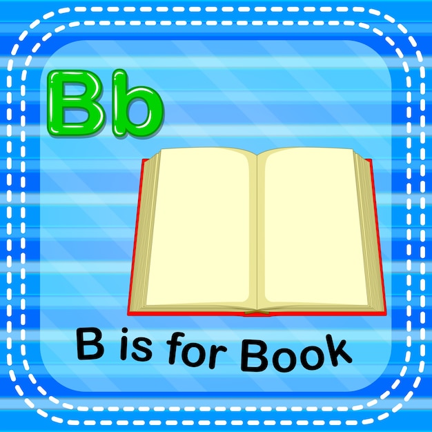 Flashcard letter b is for book | Premium Vector