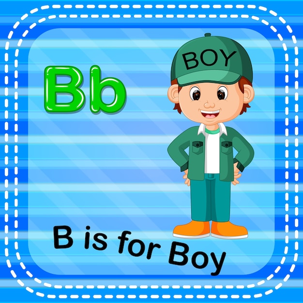 Premium Vector | Flashcard Letter B Is For Boy