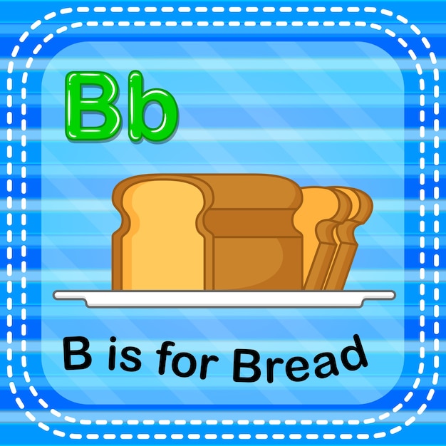 Premium Vector | Flashcard Letter B Is For Bread