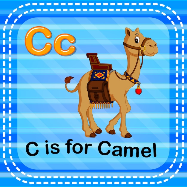 Premium Vector | Flashcard letter c is for camel