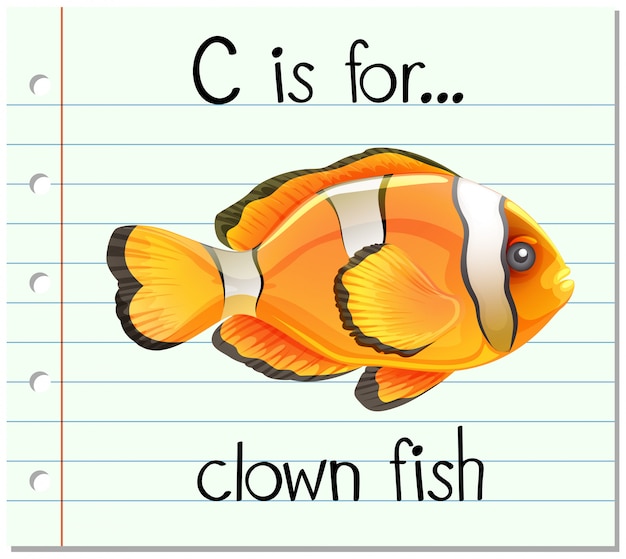 Download Flashcard letter c is for clown fish Vector | Free Download