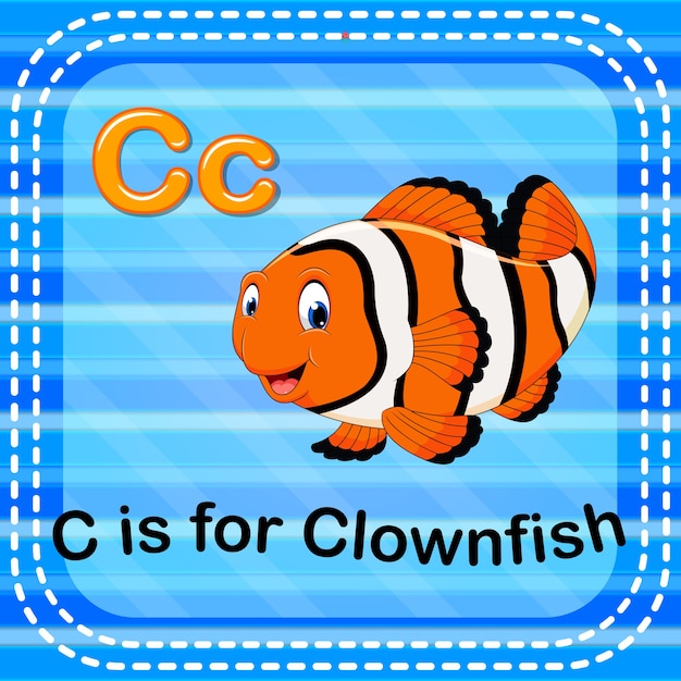 Premium Vector | Flashcard letter c is for clownfish