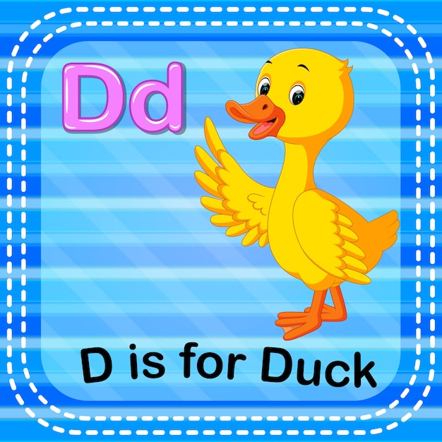 Premium Vector | Flashcard letter d is for duck