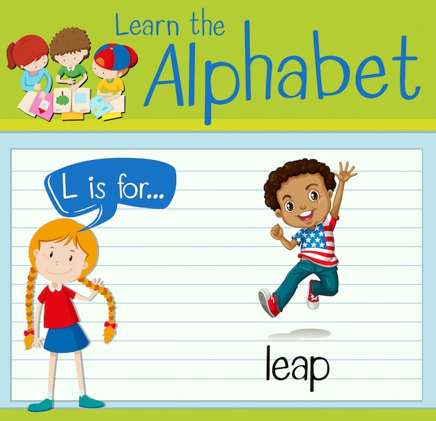 Premium Vector | Flashcard letter l is for leap