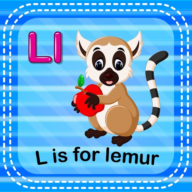 Premium Vector Flashcard letter l is for lemur