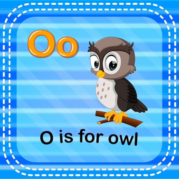 Flashcard letter o is for owl | Premium Vector