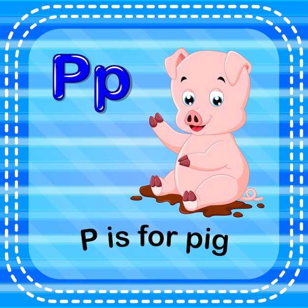 Premium Vector Flashcard Letter P Is For Pig