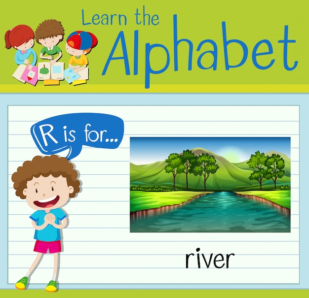 Premium Vector Flashcard letter r is for river