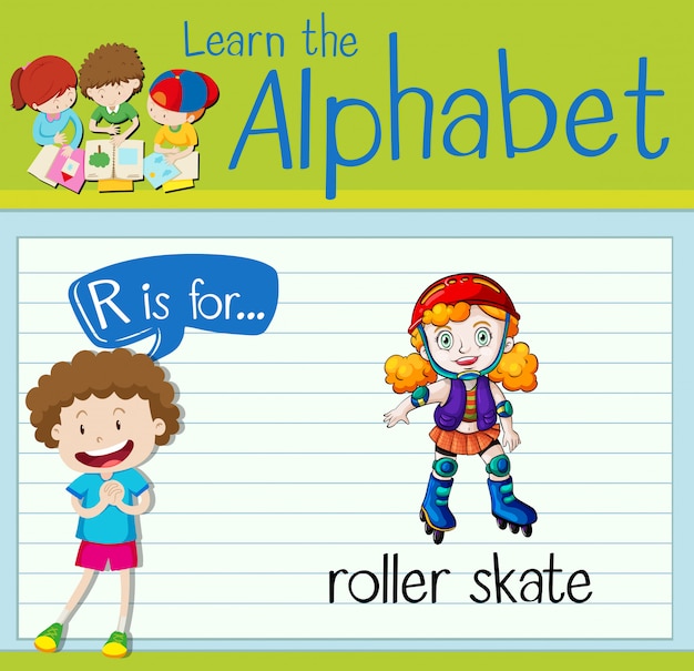 Premium Vector | Flashcard letter r is for roller skate