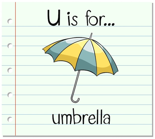 Download Flashcard letter u is for umbrella Vector | Free Download