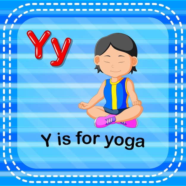 Flashcard letter y is for yoga Vector | Premium Download