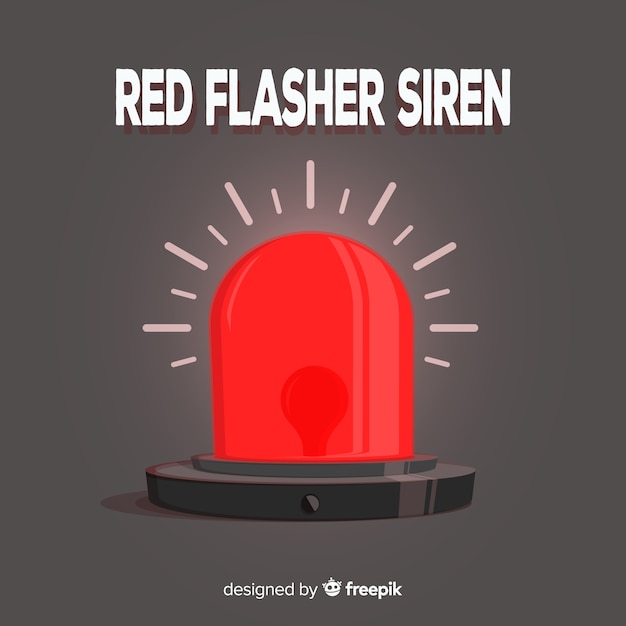 Flashing Red Siren Free Vector