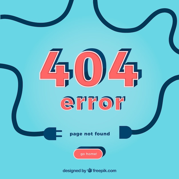 Flat 404 error template Free Vector