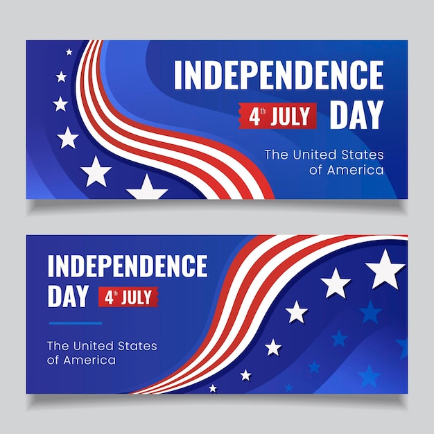 Free Vector | Flat 4th of july - independence day banners set