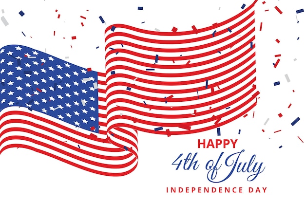 Flat 4th of july independence day illustration Premium Vector
