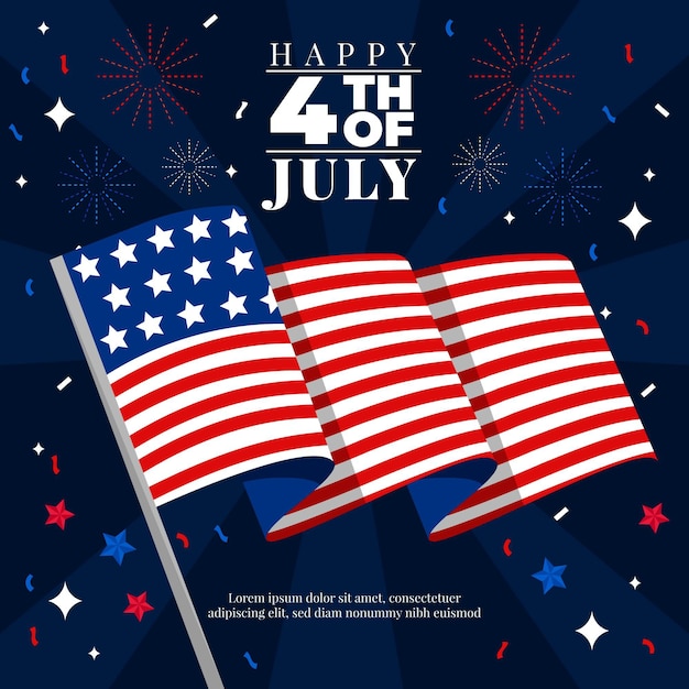 Free Vector | Flat 4th of july - independence day illustration