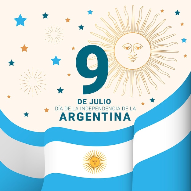 Free Vector Flat 9 De Julio Declaracion De Independencia De La Argentina Illustration