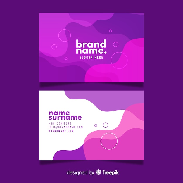 Flat abstract business card template Free Vector