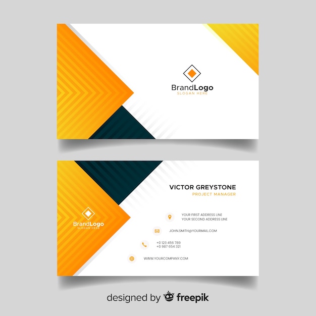 Flat abstract business card template Free Vector
