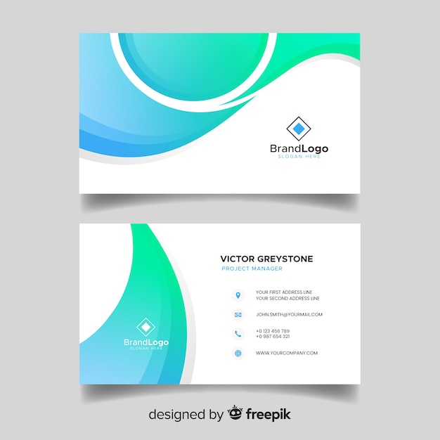 Flat abstract business card template Free Vector