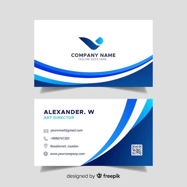 Download Flat abstract business card template Vector | Free Download