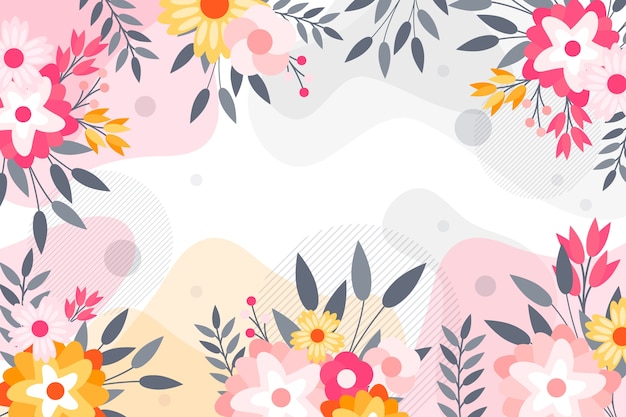 Flat abstract floral background concept Free Vector