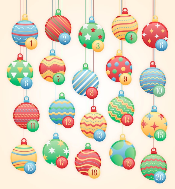 Premium Vector Flat advent calendar for christmas