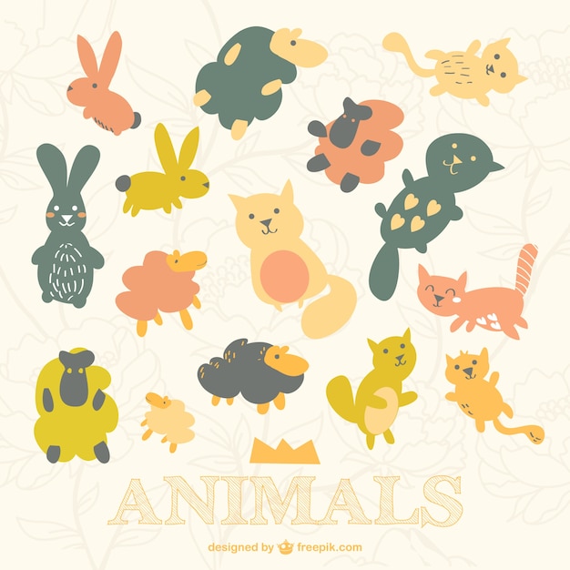 Flat animals collection | Free Vector