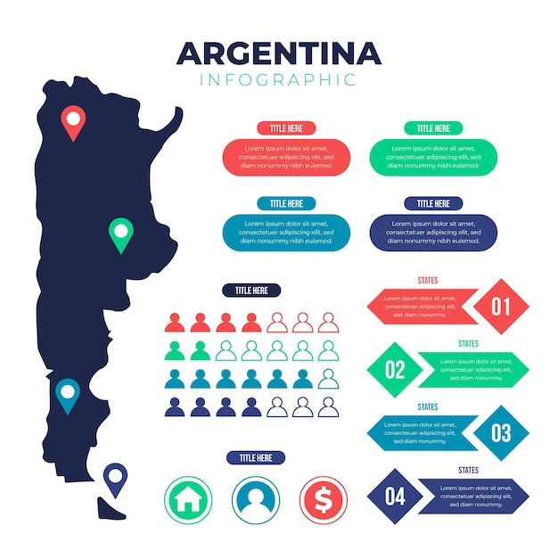 Free Vector Flat Argentina Map Infographic