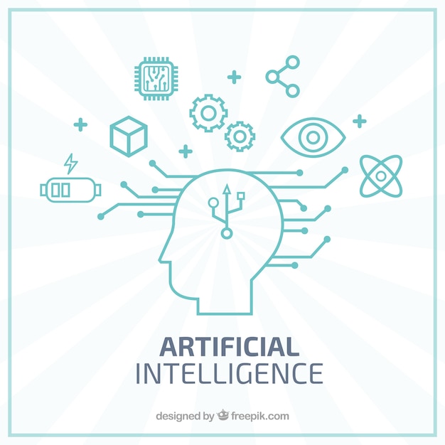 Flat artificial intelligence background Vector | Free Download