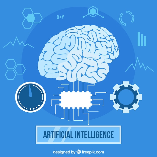 Flat artificial intelligence background Vector | Free Download