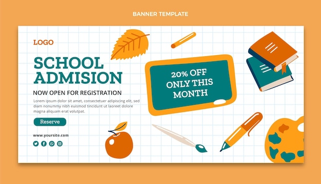 Free Vector Flat Back To School Facebook Cover